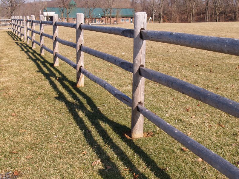 Wooden Farm Fence Installation